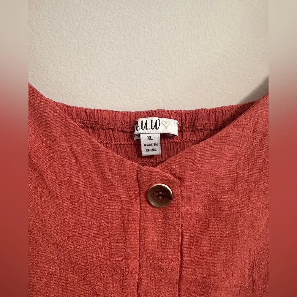 Rust Coloured Button-Up Mini Dress - Picture 3 of 7